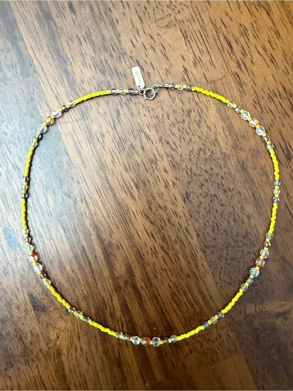 HOLLY YASHI - Retired Lettie Seed Bead Choker Necklace in Citron - 16 inch